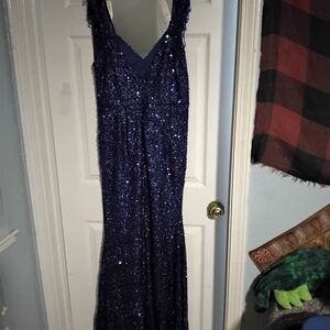 Fashion Nova Glittering Blue Maxi Dress